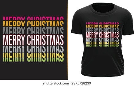 MERRY CHRISTMAS EYE CATCHING T SHIRT DESIGN