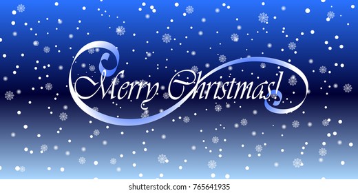 Merry Christmas. Falling snow background. Vector illustration with snowflakes. Winter snowing sky. Eps 10.