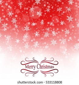 Merry Christmas. Falling snow texture. Winter festive background. Vector Illustration