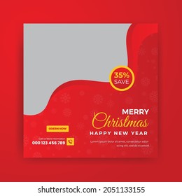 Merry Christmas Fashion Sale Social Media Post Or Square Web Banner Template Design