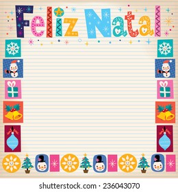 Merry Christmas Feliz Natal - portuguese - Portuguese greeting card