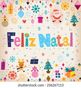 Merry Christmas Feliz Natal - portuguese - Portuguese greeting card