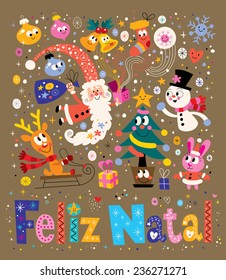 Merry Christmas Feliz Natal - portuguese - Portuguese greeting card