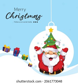 Merry Christmas festival banner design template.