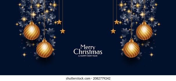 Merry Christmas festival banner design vector