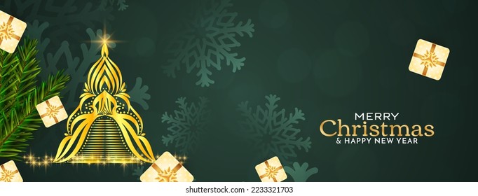 Merry Christmas festival celebartion elegant banner design vector