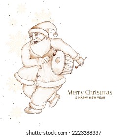 Merry Christmas festival celebration card with santa claus vector