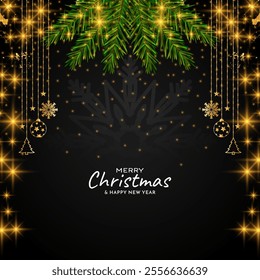 Merry Christmas festival celebration elegant greeting background vector