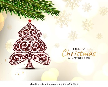 Merry Christmas festival decorative elegant background vector