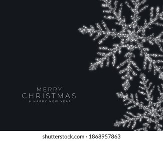 merry christmas festival greeting card with sparkles snowflakes