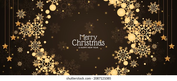Merry Christmas festival stylish decorative banner design vector