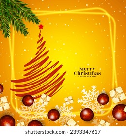 Merry Christmas festival stylish greeting card design vector