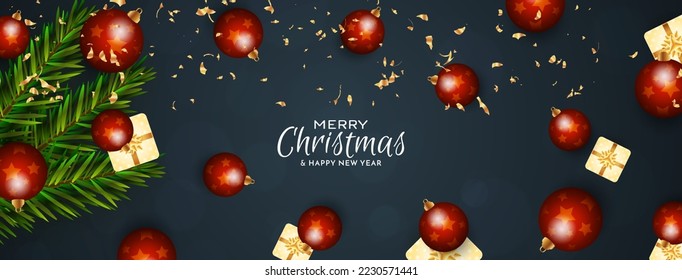 Merry Christmas festival stylish modern banner design vector