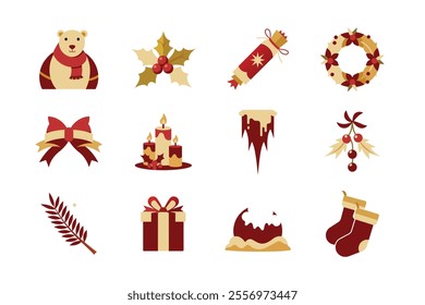 Merry Christmas festival vector elements art illustration bundle