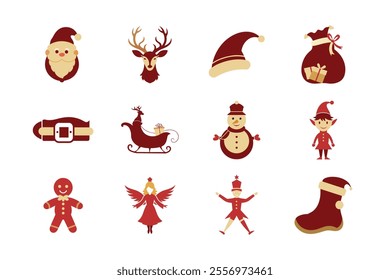 Merry Christmas festival vector elements art illustration bundle