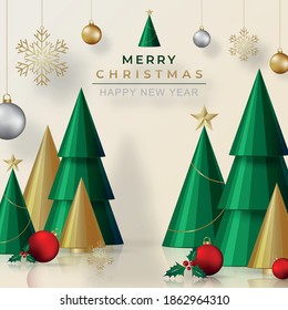 Merry Christmas festive pattern with Christmas balls and snowflakes concept on color background for invitation card, Merry Christmas, Happy new Year, greeting cards, poster or web banner