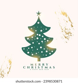 merry christmas festive season background with golden grunge effect vector