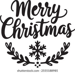 merry christmas festive typography art