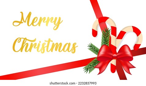 Merry Christmas fir tree branches with brown cones on white background. Vector illustration. Holiday frame border, typography template for poster, flyer, brochure voucher. 