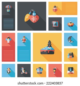 Merry Christmas flat app ui background