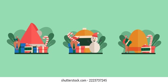 Merry Christmas Flat Bundle Design