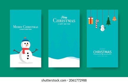 Merry Christmas Flat Design Bundle Template