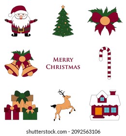 Merry Christmas Flat Design Object