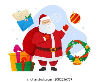 Merry Christmas - flat design style colored illustration