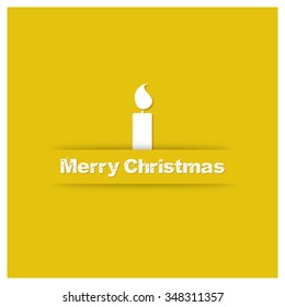 Merry Christmas! Flat icons Christmas candles greeting card with in flat style. vector illustration