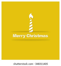 Merry Christmas! Flat icons Christmas candles greeting card with in flat style. vector illustration