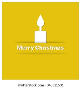 Merry Christmas! Flat icons Christmas candles greeting card with in flat style. vector illustration