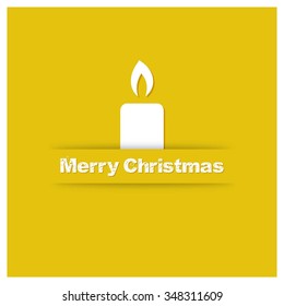 Merry Christmas! Flat icons Christmas candles greeting card with in flat style. vector illustration