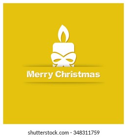 Merry Christmas! Flat icons Christmas candles greeting card with in flat style. vector illustration