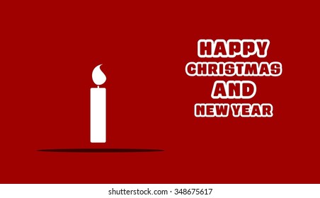 Merry Christmas! Flat icons Christmas candles greeting card with in flat style. vector illustration