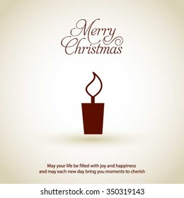 Merry Christmas! Flat icons Christmas candles greeting card with in flat style. vector illustration