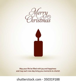 Merry Christmas! Flat icons Christmas candles greeting card with in flat style. vector illustration