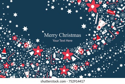 Merry Christmas flat postcard