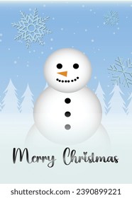 merry christmas flat stylized illustration. Christmas card design.