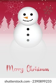 merry christmas flat stylized illustration. Christmas card design.