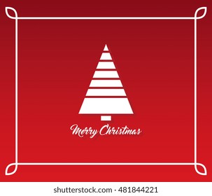 Merry Christmas flat tree background, EPS 10