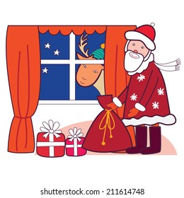 Merry Christmas (flat vector illustration)