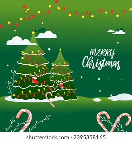 merry christmas flat vector illustration