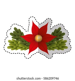 merry christmas floral decorative card
