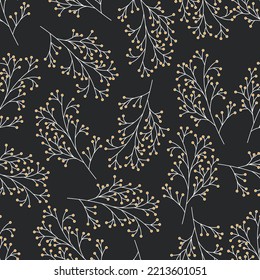 merry Christmas floral design pattern. Christmas branches design pattern. 