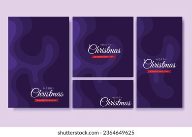 Merry Christmas Flyer and Social Media Bundle Set with Abstract Background Geometric