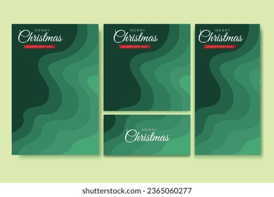 Merry Christmas Flyer and Social Media Bundle Set with Abstract Background Geometric