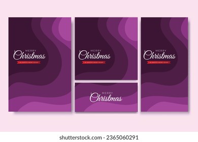 Merry Christmas Flyer and Social Media Bundle Set with Abstract Background Geometric