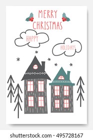 Merry Christmas flyer. Vector iilustration.