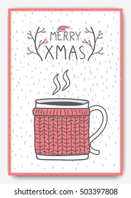 Merry Christmas flyer. Vector iilustration.