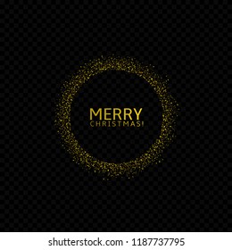 Merry Christmas. Flying confetti label, Vector illustration